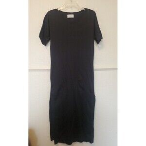 Lemaire Straight Slip Dress Black Designer Cotton Womens Size Medium